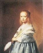 VERSPRONCK, Jan Cornelisz Portrait of a Girl Dressed in Blue Norge oil painting reproduction